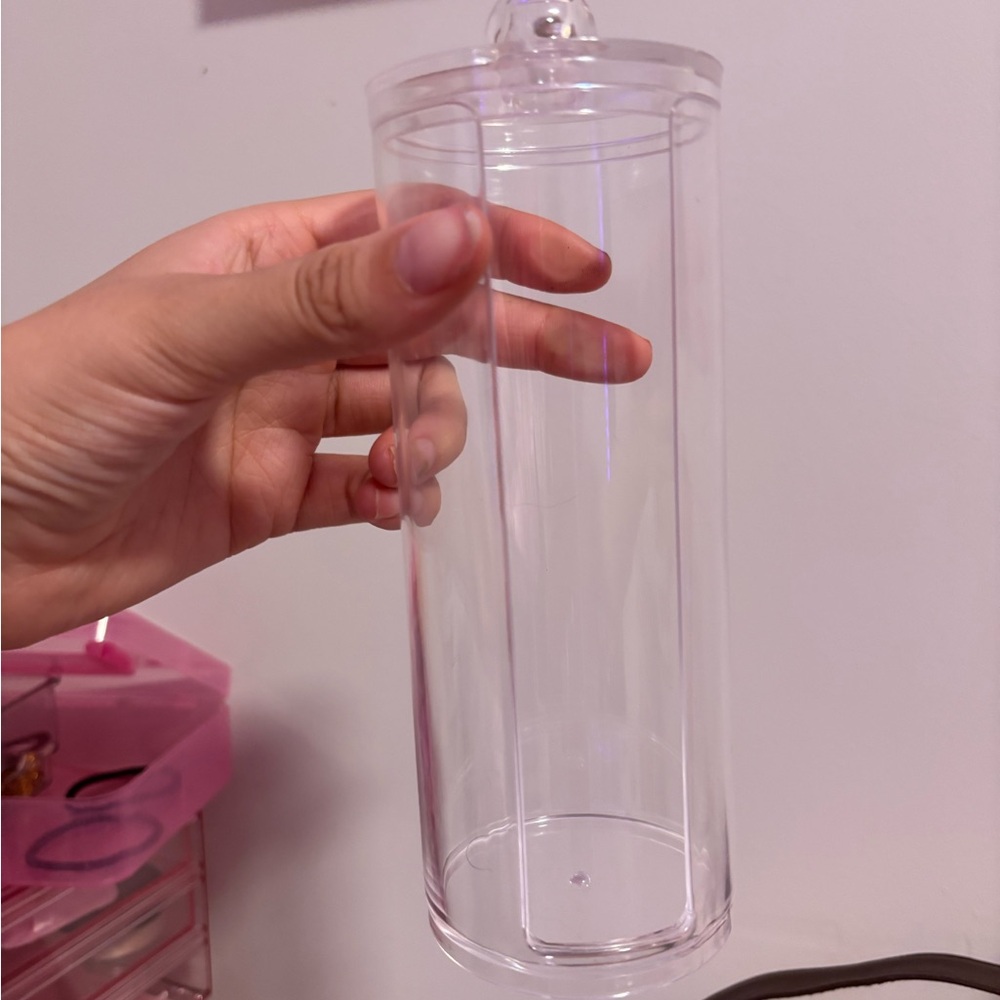 clear acrylic cotton pad dispenser